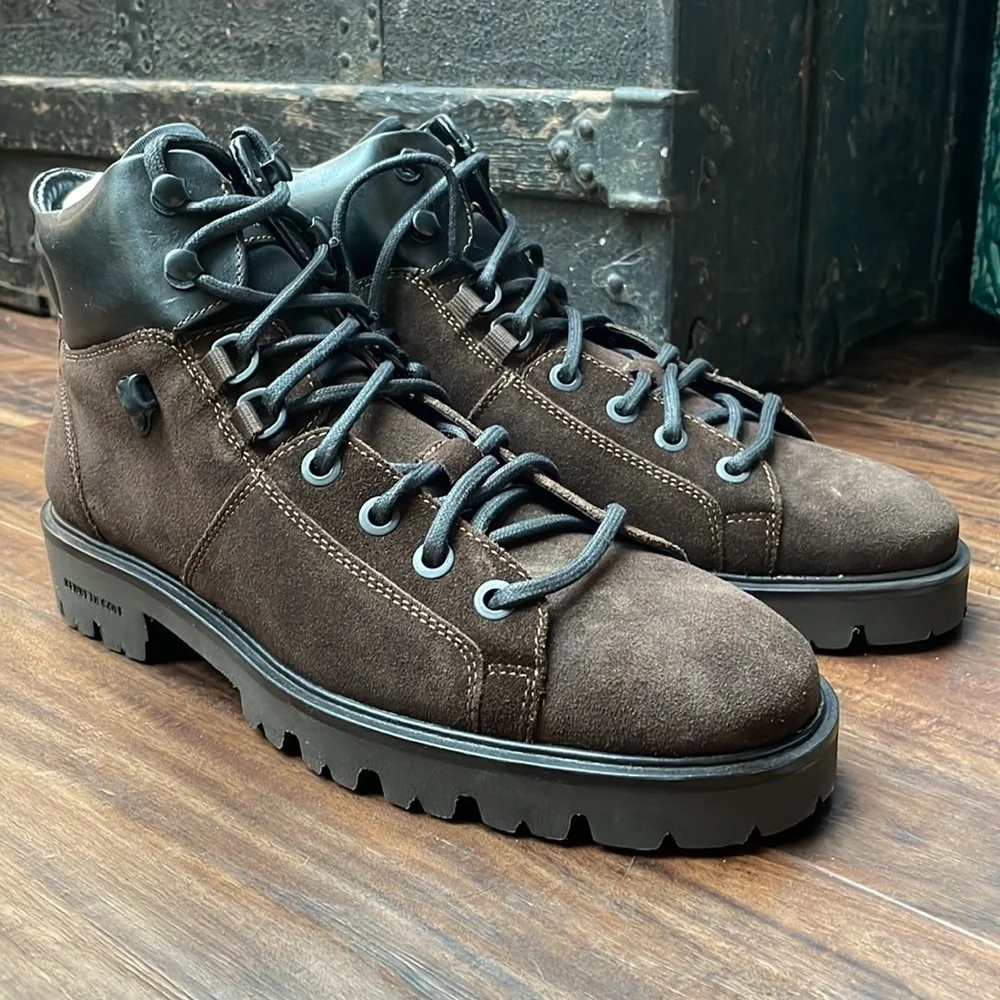NEW KENNETH COLE Rhode Hiker Suede and Leather Lace up Men’s Hiking Boots Sz 7.5 - Picture 7 of 11